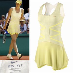 Maria Sharapova 2011 French Open Pastel Yellow Nike Tennis Dress (Small)